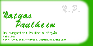 matyas paulheim business card