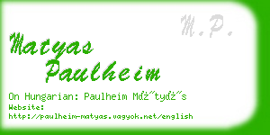 matyas paulheim business card